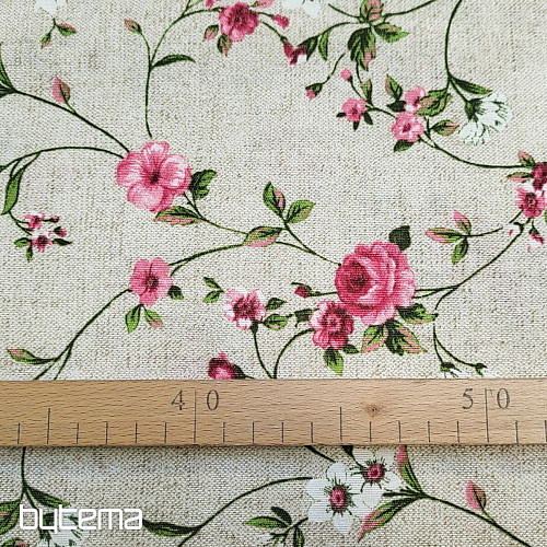 Tela decorativa Flores RAME rosa