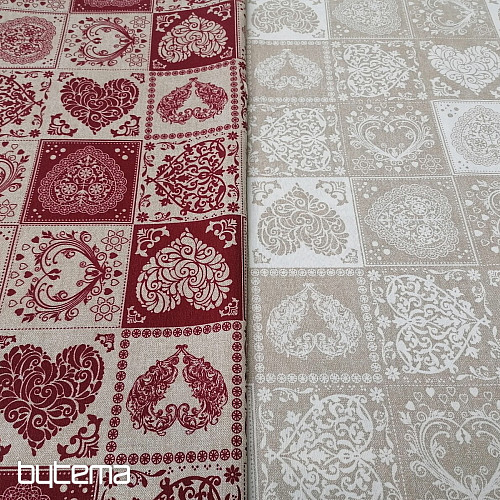 Tela decorativa AMORE GRANATE rojo