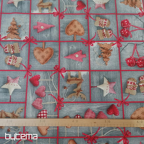 Tela decorativa COUNTRY Navidad gris