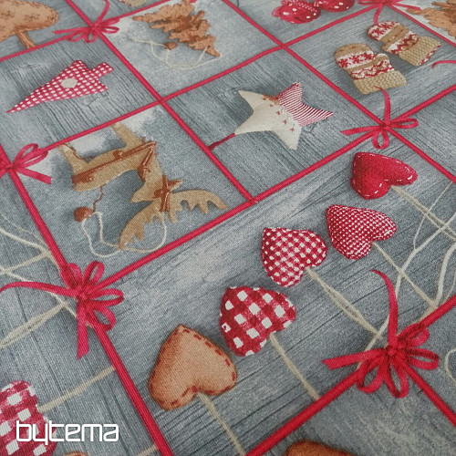 Tela decorativa COUNTRY Navidad gris