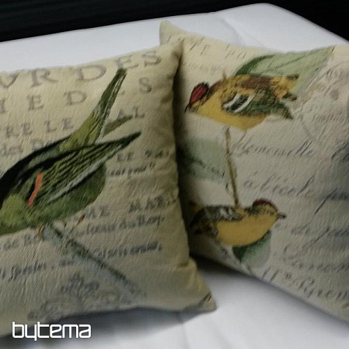 Funda decorativa PÁJAROS verde