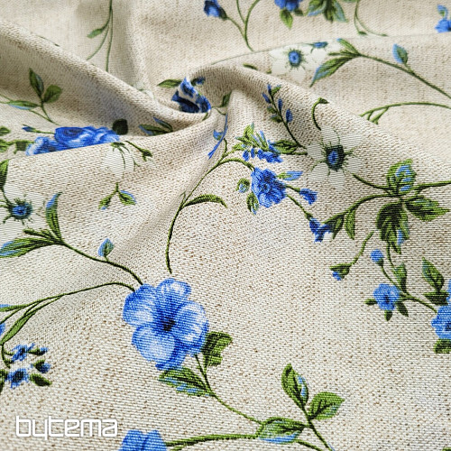 Tela decorativa Flores RAME azul