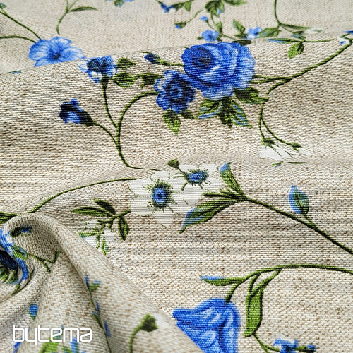 Tela decorativa Flores RAME azul