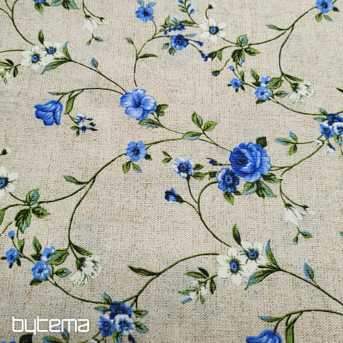 Tela decorativa Flores RAME azul