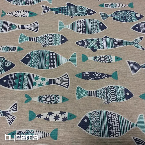 Tela decorativa navideña PESCADO