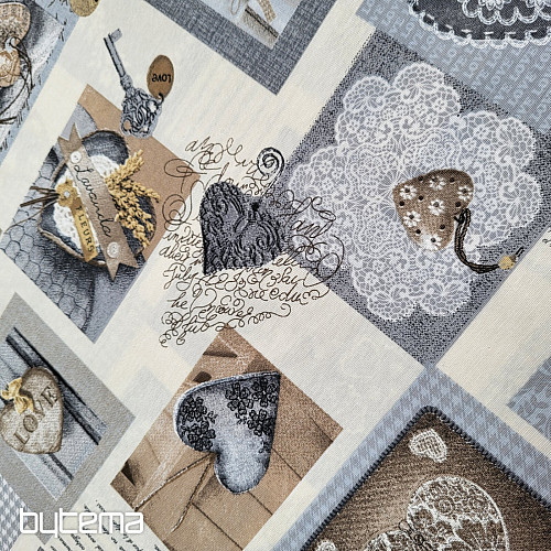 Tela decorativa CORAZÓN SHABBY beige