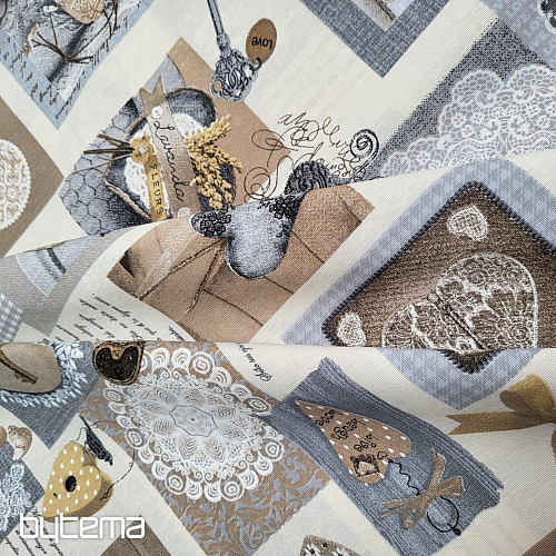 Tela decorativa CORAZÓN SHABBY beige