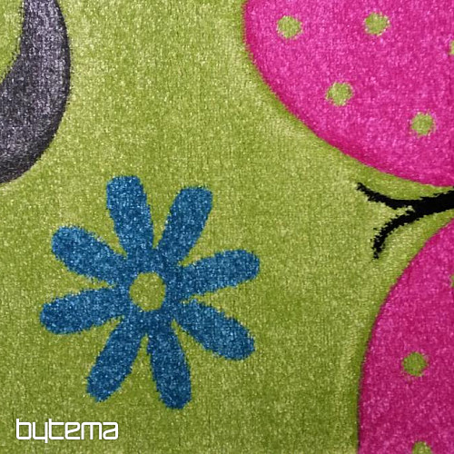 Alfombra pieza infantil Mariposas verde