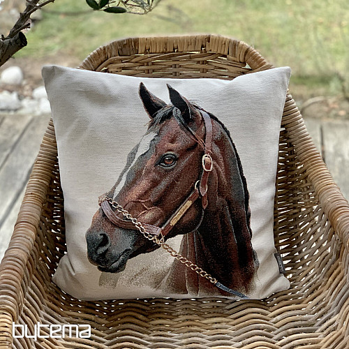 Funda de cojín Gobelino CABALLO MARRÓN