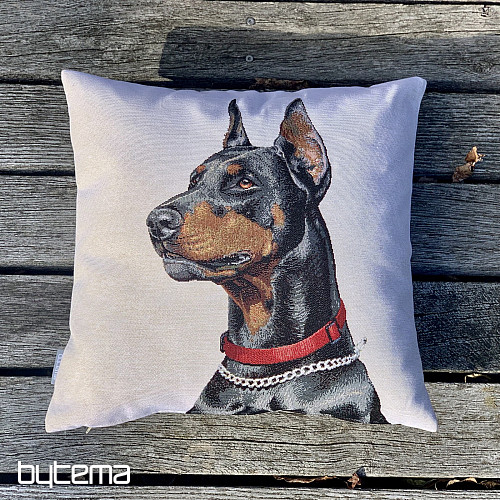 Funda de almohada tapiz Doberman