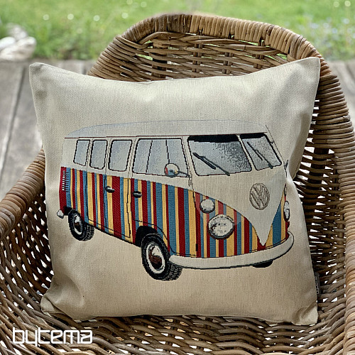 Funda de cojín tapiz VW HIPPIE BUS