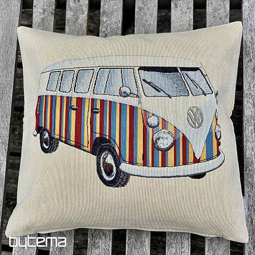 Funda de cojín tapiz VW HIPPIE BUS