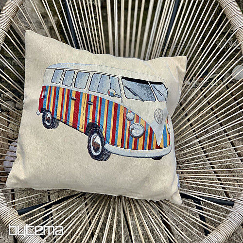Funda de cojín tapiz VW HIPPIE BUS