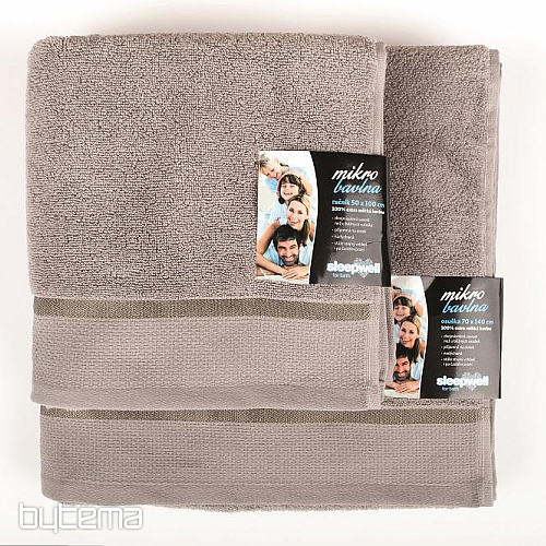 Toalla y toalla de baño MIKRO gris-marrón