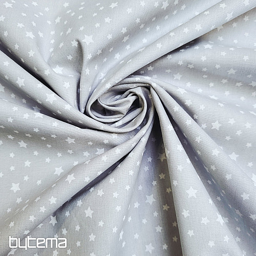 Tela de algodón gris ESTRELLAS