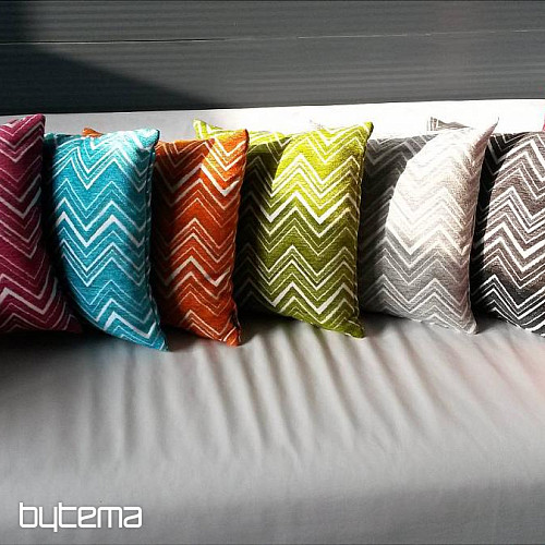 Funda de cojín decorativa ZIG ZAG azul turquesa