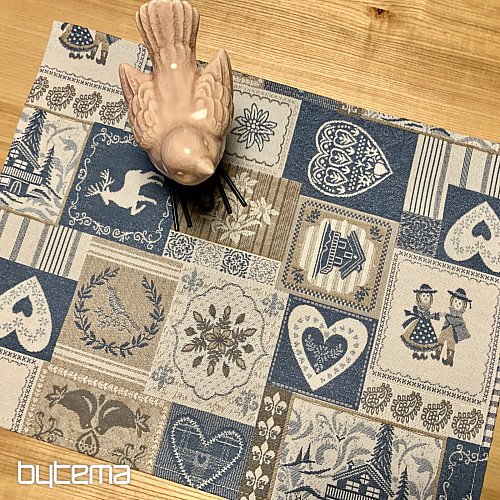 Mantel individual PATCHWORK CORAZÓN azul