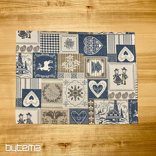 Mantel individual PATCHWORK CORAZÓN azul