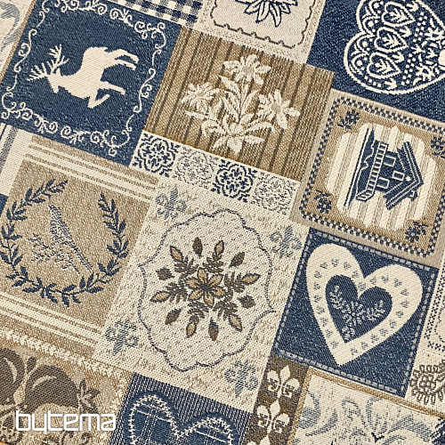 Mantel individual PATCHWORK CORAZÓN azul