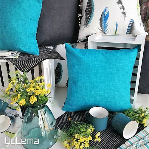 Funda de cojín decorativa PLUMA AZUL