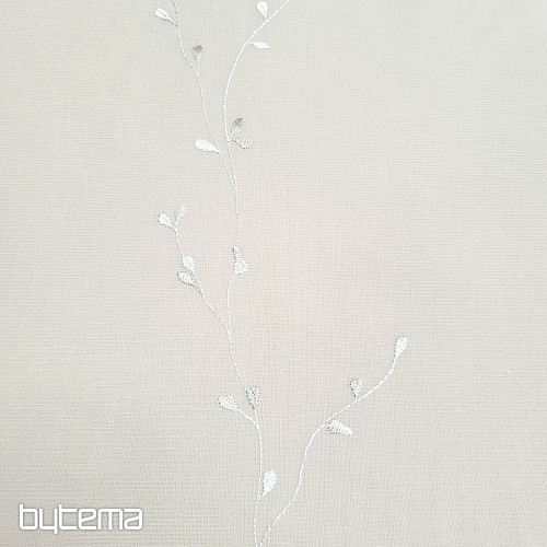 Cortina de lujo bordada GERSTER 11545 blanco-beige