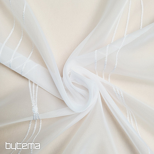 Cortina de lujo bordada blanca GERSTER 556/0001 blanco