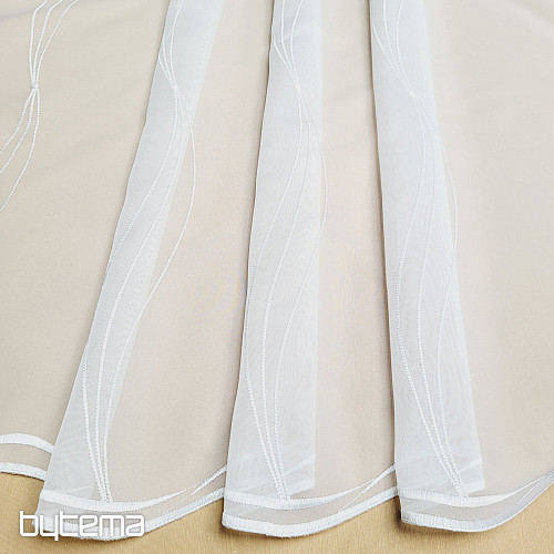 Cortina de lujo bordada blanca GERSTER 556/0001 blanco