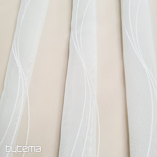 Cortina de lujo bordada blanca GERSTER 556/0001 blanco