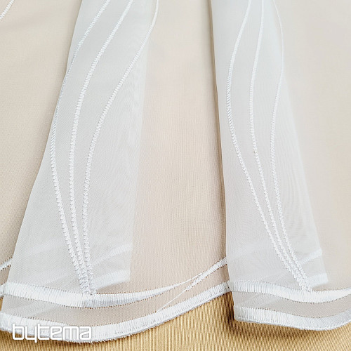 Cortina de lujo bordada blanca GERSTER 556/0001 blanco