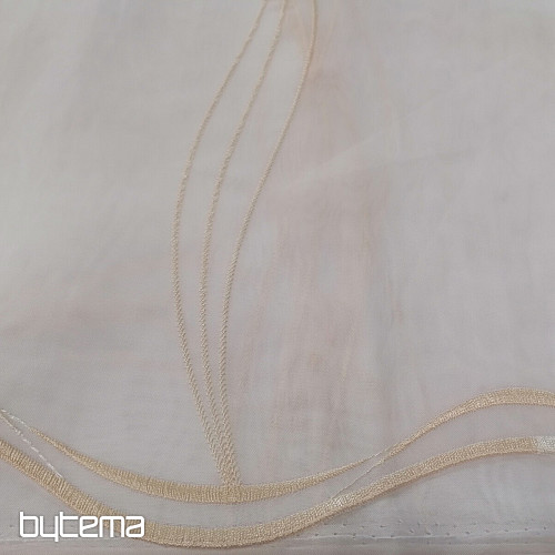 Cortina de lujo bordada blanco - crema GERSTER 556/23