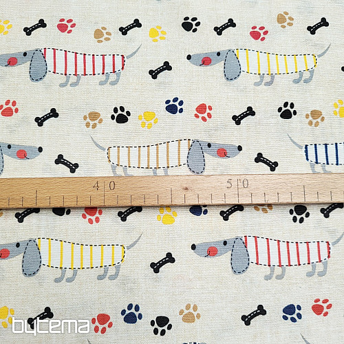 Tela decorativa DACHSHUND MORRIS gris