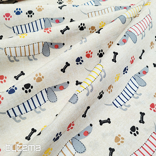 Tela decorativa DACHSHUND MORRIS gris