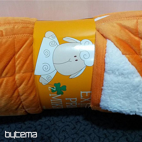 manta microfibra EXTRA SUAVE punto OVEJA naranja