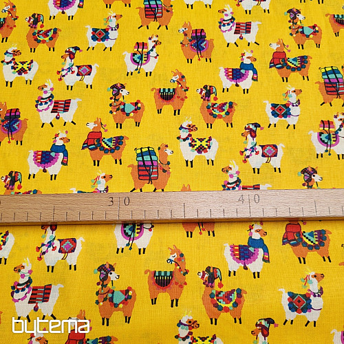 Tela decorativa LAMA amarilla