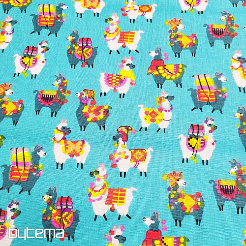 Tela decorativa LAMA turquesa