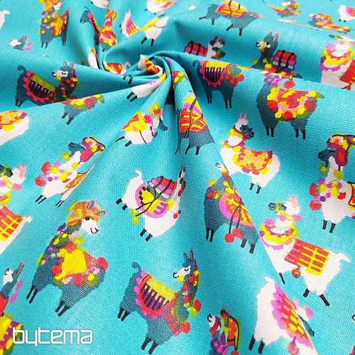Tela decorativa LAMA turquesa