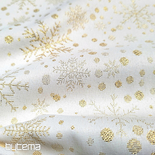 Tela jacquard decorativa FLAKES I dorado