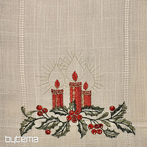 Mantel y pañuelos navideños bordados VELA