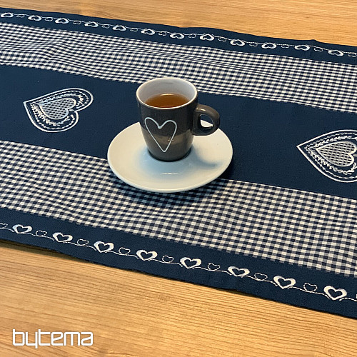 Mantel y pañuelo bordado ESTILO COUNTRY azul