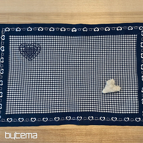 Mantel y pañuelo bordado ESTILO COUNTRY azul