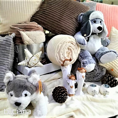 Manta de microfibra EXTRA SUAVE de pana de oveja - avellana