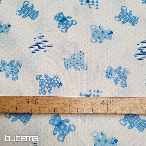 Tela de algodón BABY TEDDY azul