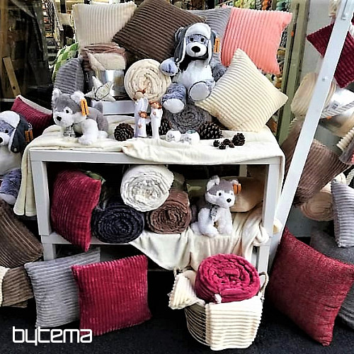 Manta de microfibra EXTRA SUAVE de pana de oveja - avellana