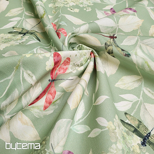 Tela decorativa ROSETO DRAGONFLY gris-verde