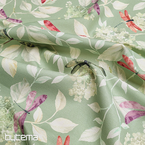 Tela decorativa ROSETO DRAGONFLY gris-verde