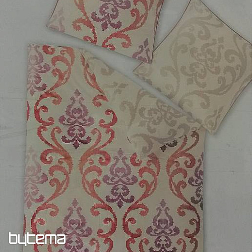 ropa de cama de satén SOL-K 8716-60 ornamento rojo