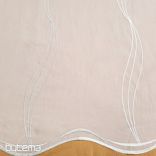 Cortina de lujo bordada café con leche - crema GERSTER 556/0840
