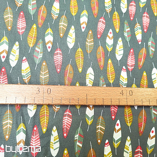 Tela de algodón PLUMAS RETRO