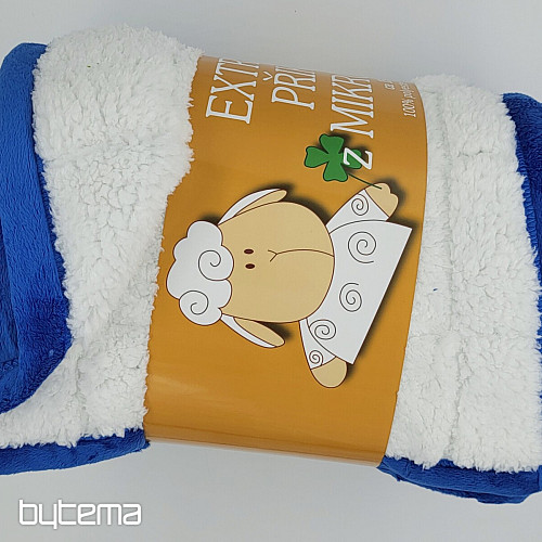 manta microfibra EXTRA SUAVE punto OVEJA azul