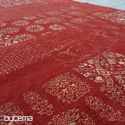Alfombra de lana de lujo DJOBIE PATCH rojo